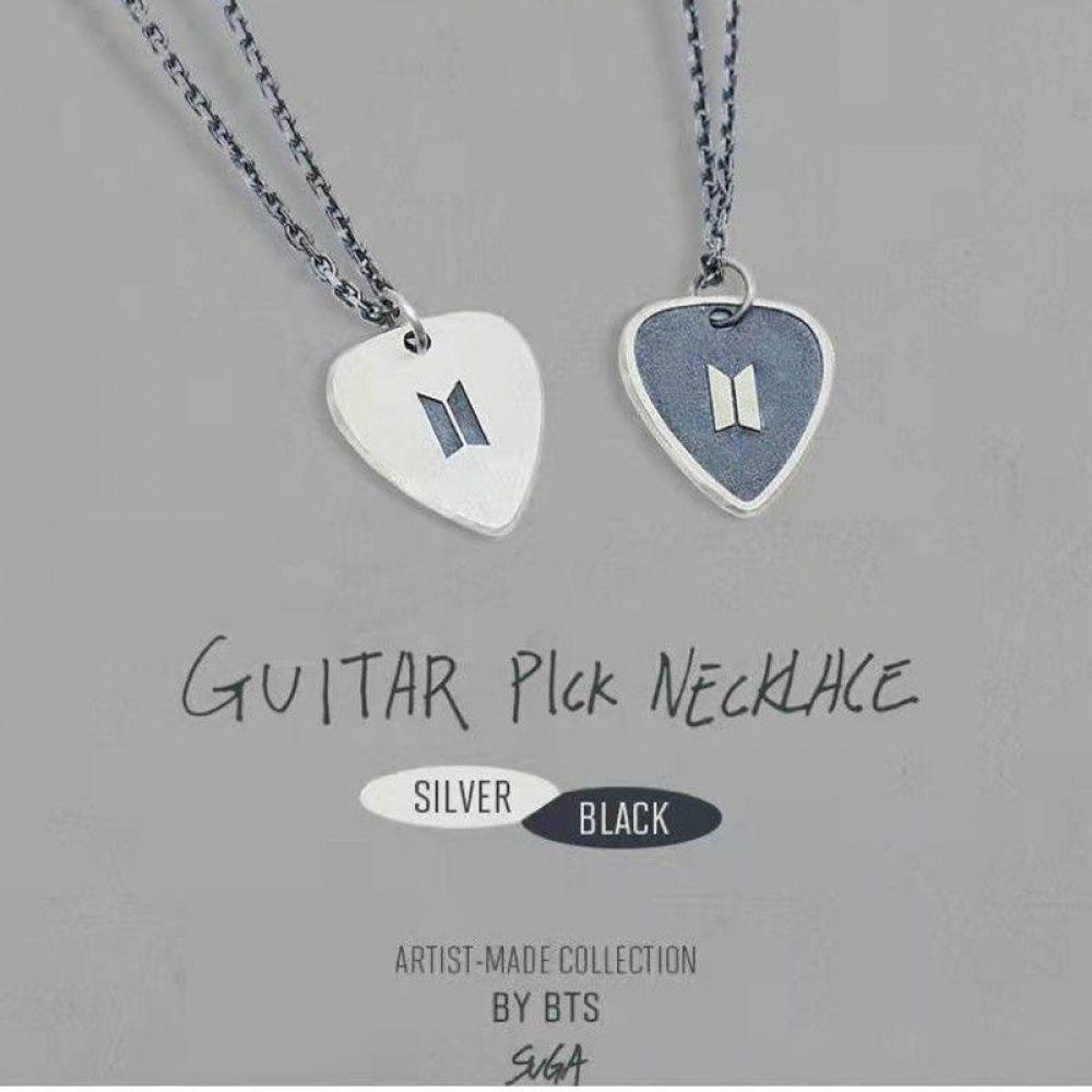 BTS - COLLIER GUITARE SUGA ARGENT EN ACIER INOXYDABLE