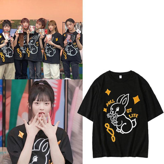 T-SHIRT NEWJEANS 100% COTON (noir/blanc)