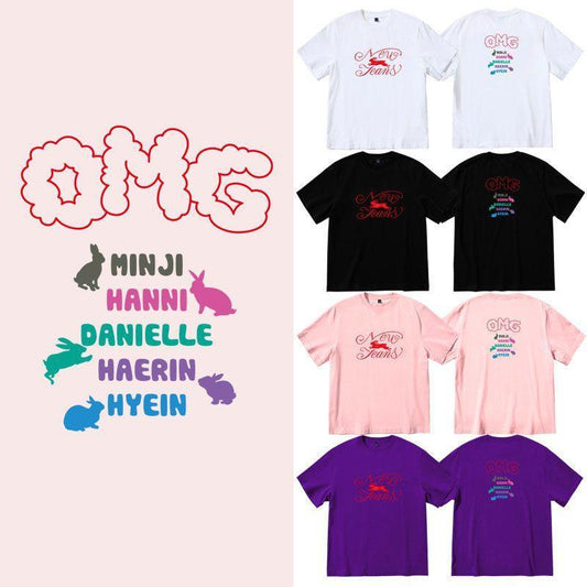 T-SHIRTS NEWJEANS OMG 100% COTON
