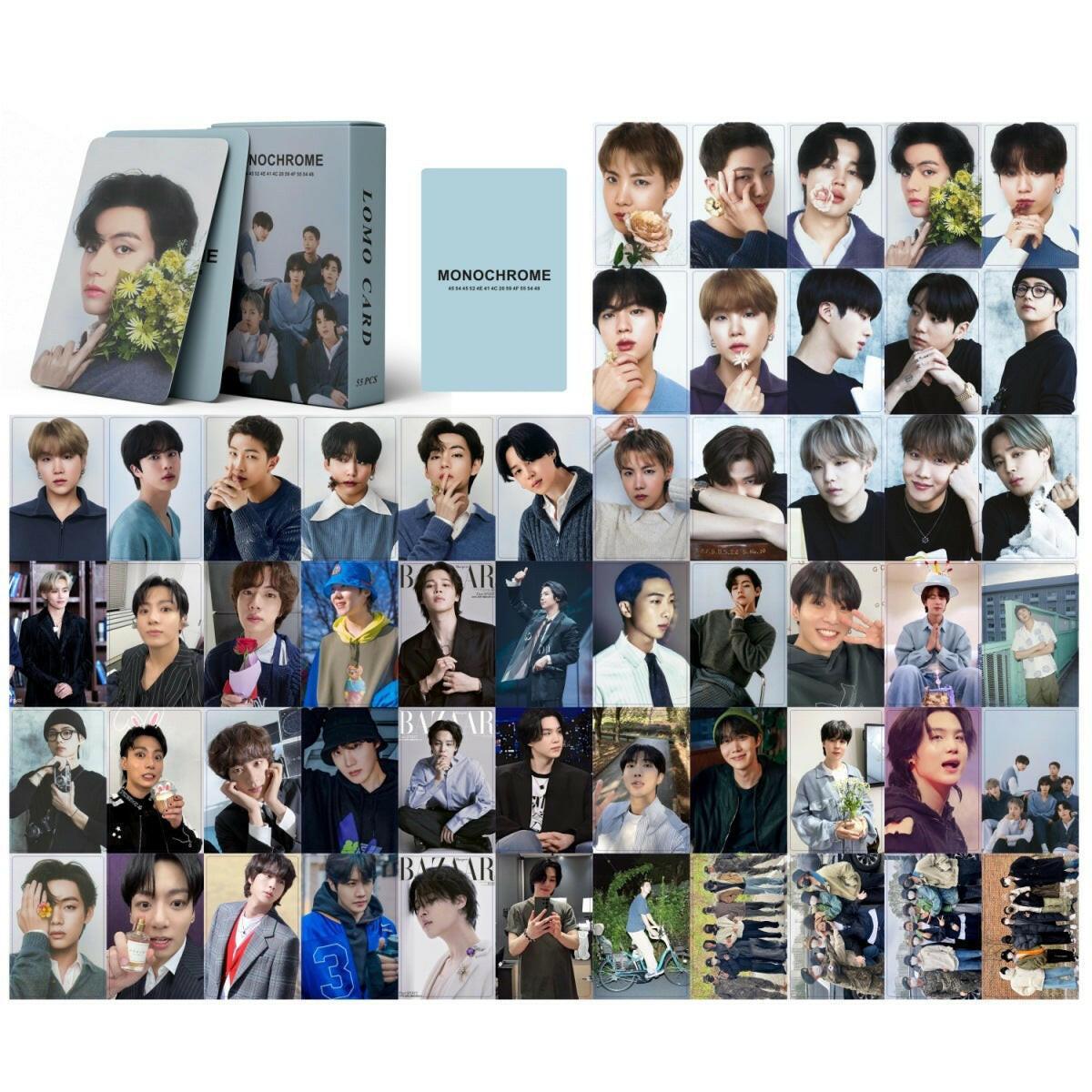 KIT AVEC 54 PHOTOCARTES BTS MONOCHROME