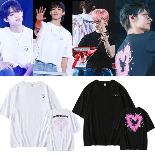 T-SHIRTS D'AMOUR SEVENTEEN MERCH 100 % COTON