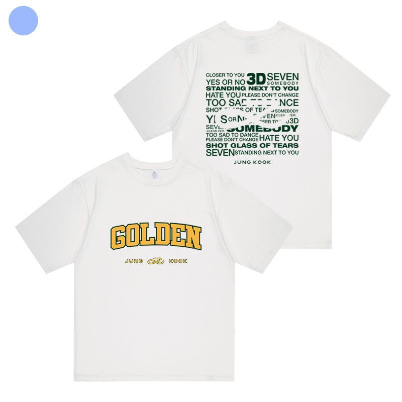 T-SHIRT DORÉ JUNGKOOK 100% COTON (différentes couleurs)