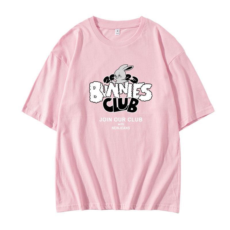T-SHIRTS NEWJEANS BUNNIES CLUB 100% COTON (différentes couleurs)