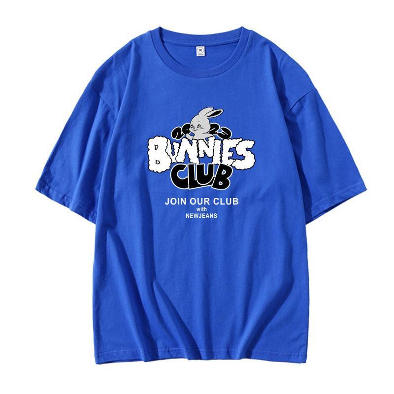 T-SHIRTS NEWJEANS BUNNIES CLUB 100% COTON (différentes couleurs)