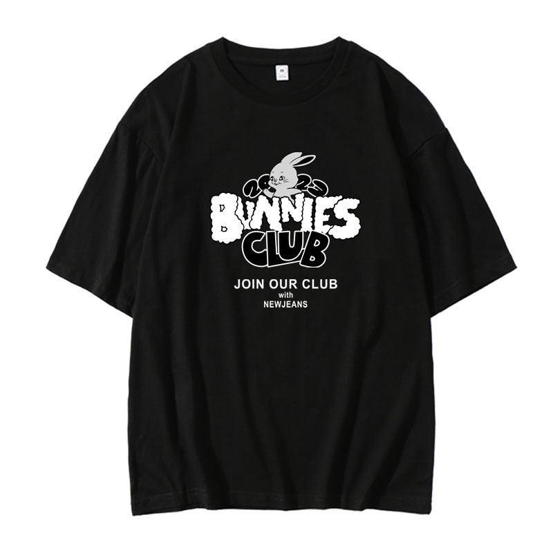 T-SHIRTS NEWJEANS BUNNIES CLUB 100% COTON (différentes couleurs)