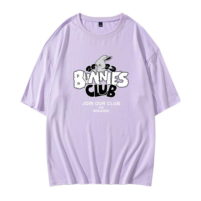 T-SHIRTS NEWJEANS BUNNIES CLUB 100% COTON (différentes couleurs)