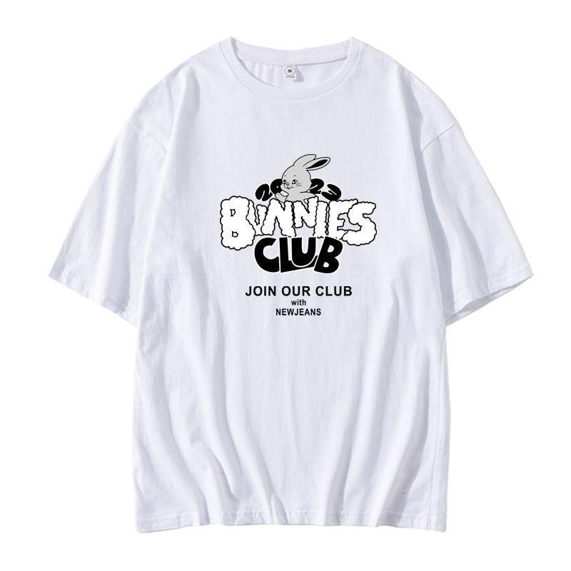 T-SHIRTS NEWJEANS BUNNIES CLUB 100% COTON (différentes couleurs)