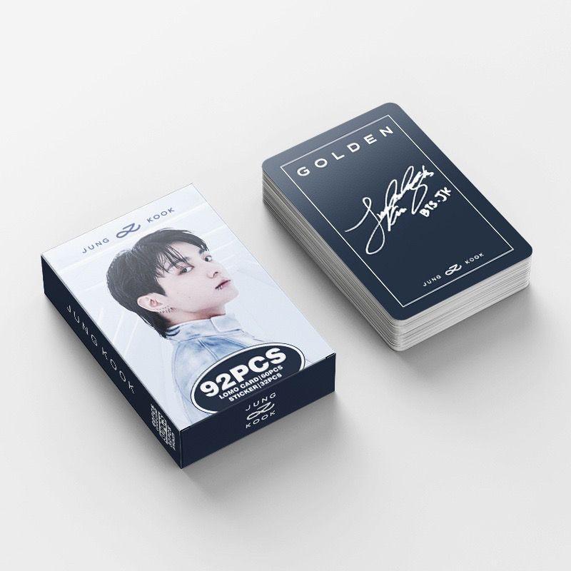 JUNGKOOK PHOTOCARTES DORÉES 92 PIÈCES (60 PHOTOCARTES + 32 AUTOCOLLANTS)