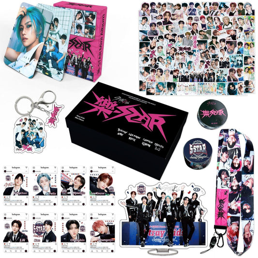 KIT STRAY KIDS ROCK STAR/STAR DE STAR AVEC 164 PIÈCES (COFFRET CADEAU AVEC DIVERS ARTICLES !✨)