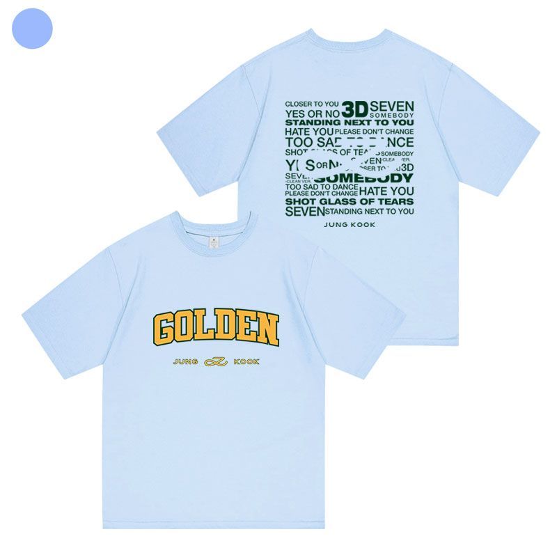 T-SHIRT DORÉ JUNGKOOK 100% COTON (différentes couleurs)