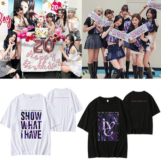 IVE MERCH 1St WORD TOUR T-SHIRTS 2024 « Montrez ce que j'ai » 100 % COTON