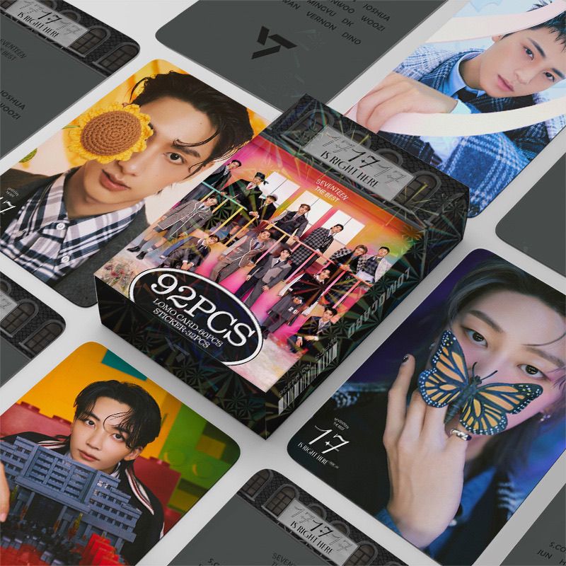 SEVENTEEN MERCH 17 Is Right Here KIT 92 PIÈCES (60 PHOTOCARTES + 32 AUTOCOLLANTS)