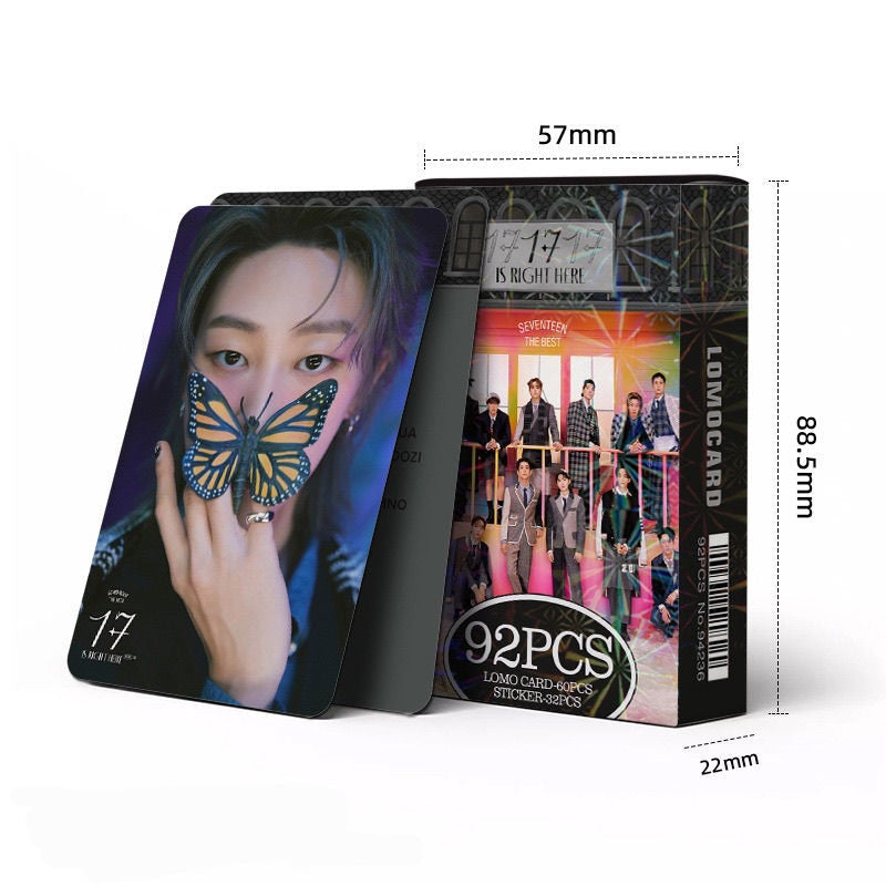 SEVENTEEN MERCH 17 Is Right Here KIT 92 PIÈCES (60 PHOTOCARTES + 32 AUTOCOLLANTS)