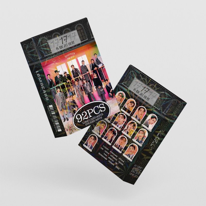 SEVENTEEN MERCH 17 Is Right Here KIT 92 PIÈCES (60 PHOTOCARTES + 32 AUTOCOLLANTS)
