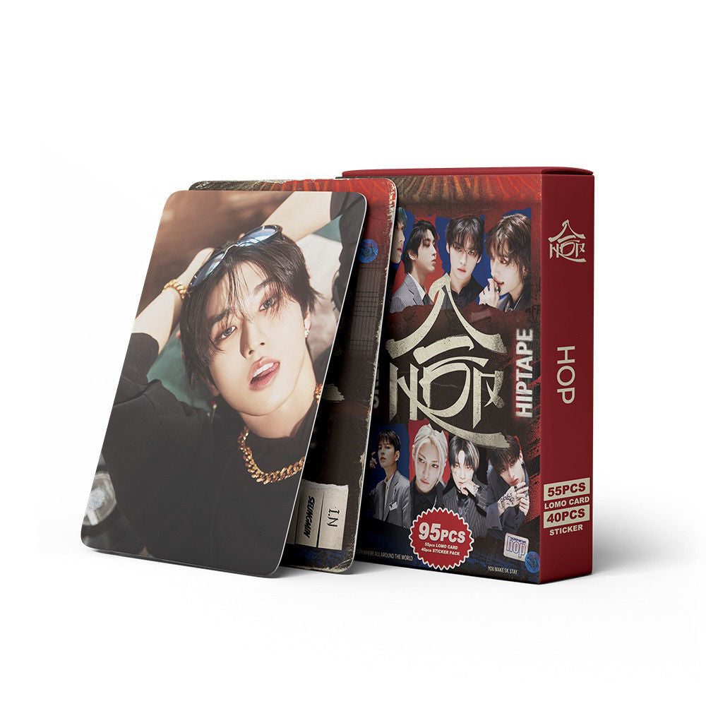 KIT PHOTOCARTES STRAY KIDS HOP 95 PCS (55 PHOTOCARTES + 40 AUTOCOLLANTS)