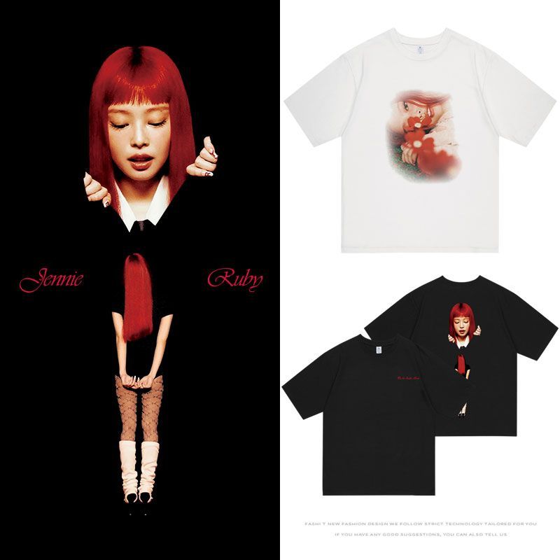 T-SHIRTS JENNIE (BLACKPINK) RUBY 100% COTON