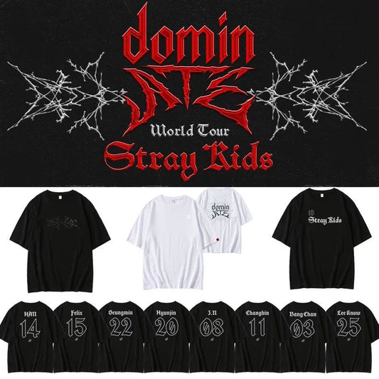 PRODUITS DÉRIVÉS STRAY KIDS T-SHIRTS DominATE TOUR 100 % COTON