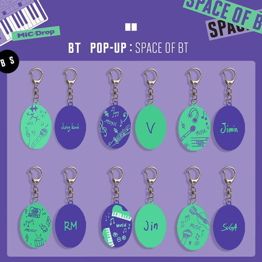 Lot de 7 porte-clés pop-up BTS