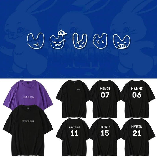 T-shirts NEWJEANS 100 % coton - couleurs variées