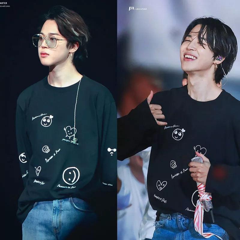 T-SHIRT À MANCHES LONGUES BTS PERMISSION TO DANCE 100 % COTON