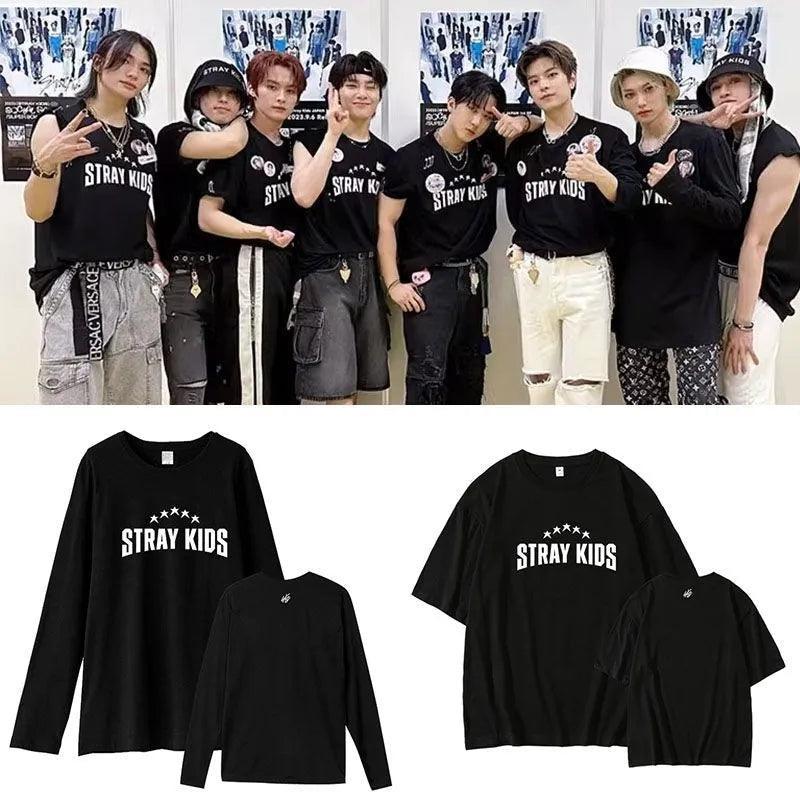 T-SHIRT ET CHEMISE À MANCHES LONGUES STRAY KIDS 100 % COTON