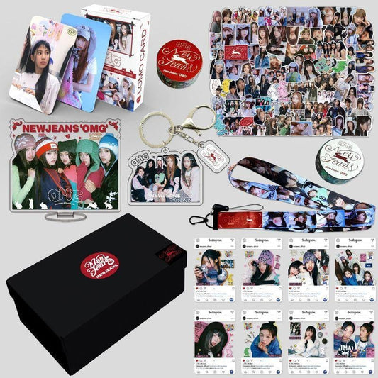 KIT 92 PCS (60 CARTES PHOTO + 32 AUTOCOLLANTS) NEWJEANS GET UP