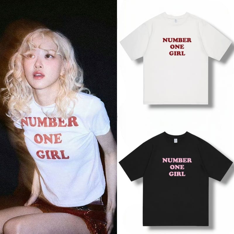 T-SHIRT NUMÉRO UN FILLE ROSÉ (BLACKPINK) 100% COTON