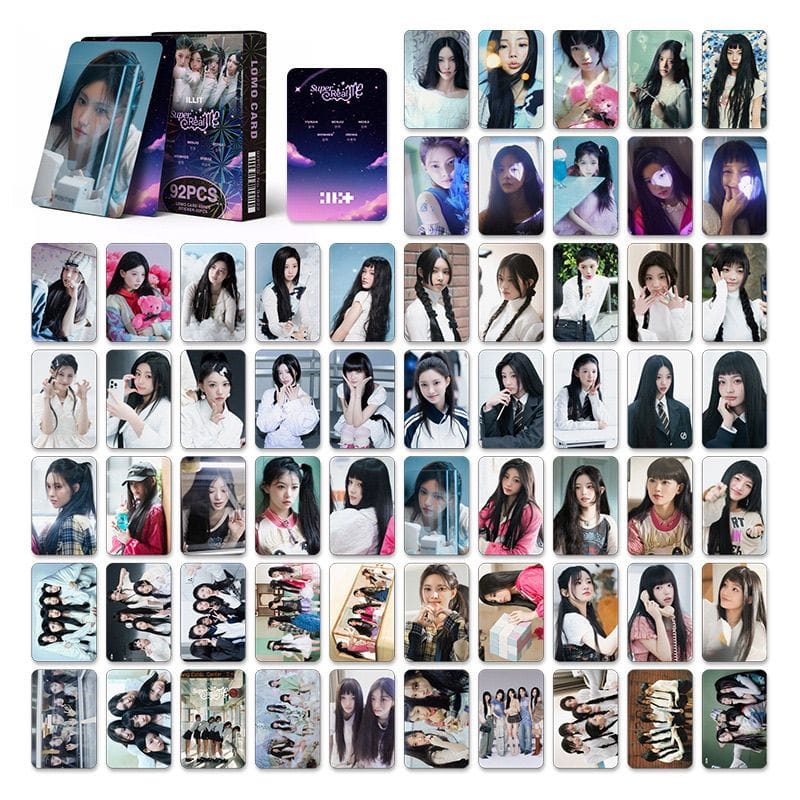 CARTES PHOTO ILLIT SUPER REAL ME 92 PIÈCES (60 CARTES + 32 AUTOCOLLANTS)