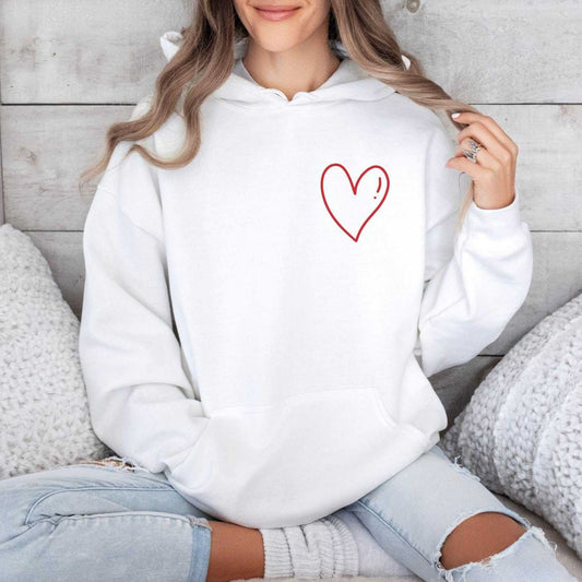 SWEAT À CAPUCHE MINIMALISTE COEUR