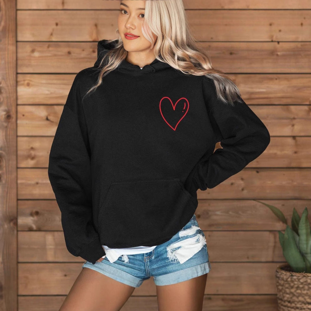 SWEAT À CAPUCHE MINIMALISTE COEUR