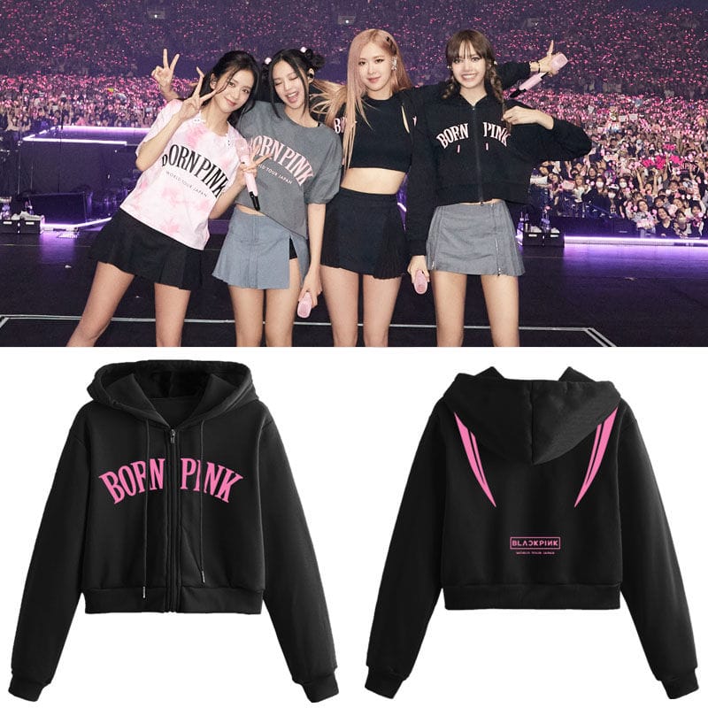 Sweat à capuche court Blackpink Born Pink