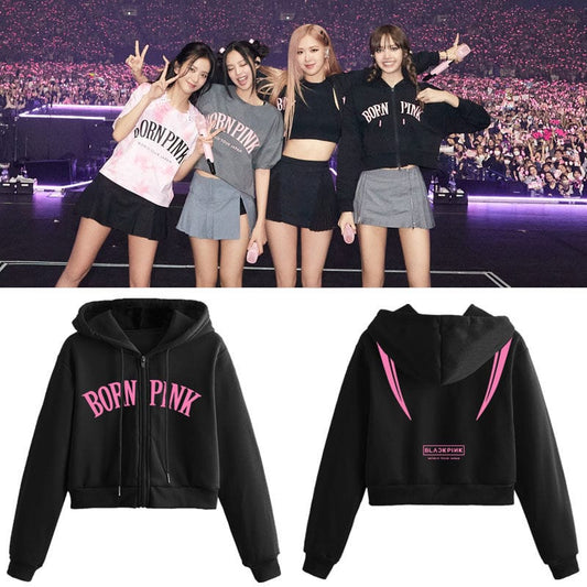 Sweat à capuche court Blackpink Born Pink