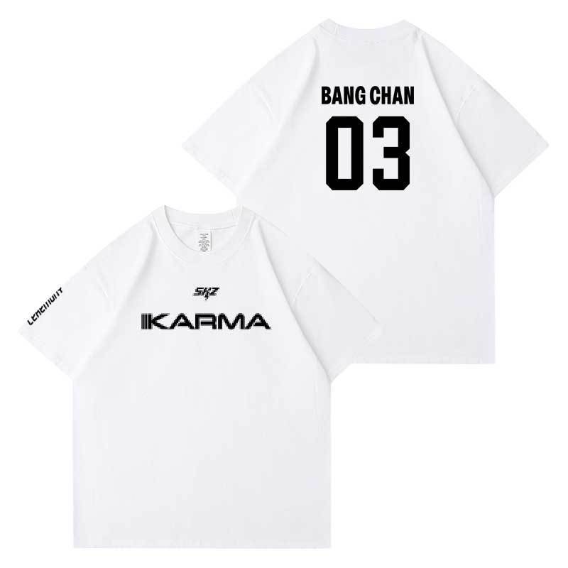 T-SHIRTS STRAY KIDS KARMA 100 % COTON (COULEUR BLANC)