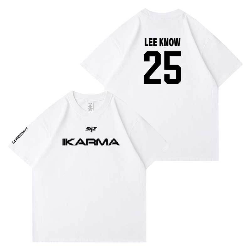 T-SHIRTS STRAY KIDS KARMA 100 % COTON (COULEUR BLANC)