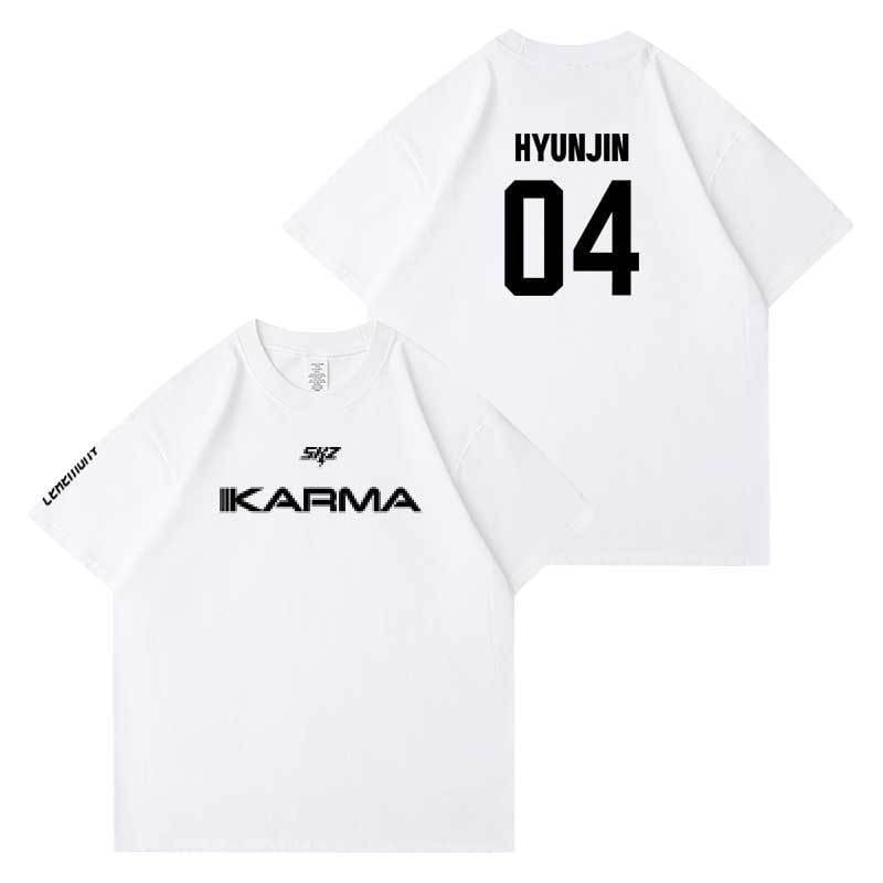T-SHIRTS STRAY KIDS KARMA 100 % COTON (COULEUR BLANC)