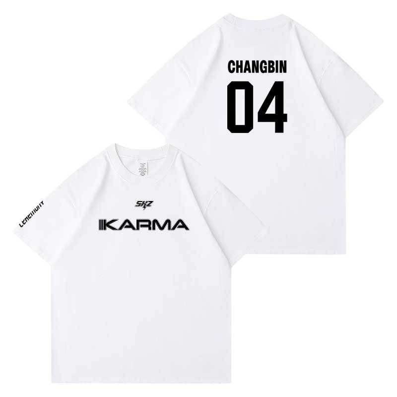 T-SHIRTS STRAY KIDS KARMA 100 % COTON (COULEUR BLANC)