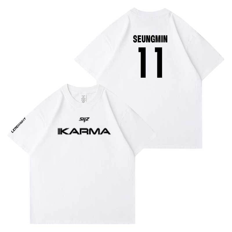 T-SHIRTS STRAY KIDS KARMA 100 % COTON (COULEUR BLANC)