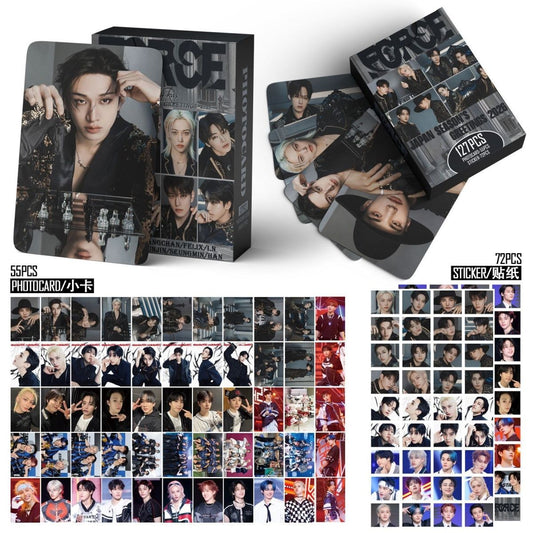 KIT DE CARTES PHOTO CREUX STRAY KIDS MERCH 127 PIÈCES (55 CARTES PHOTO + 72 AUTOCOLLANTS)