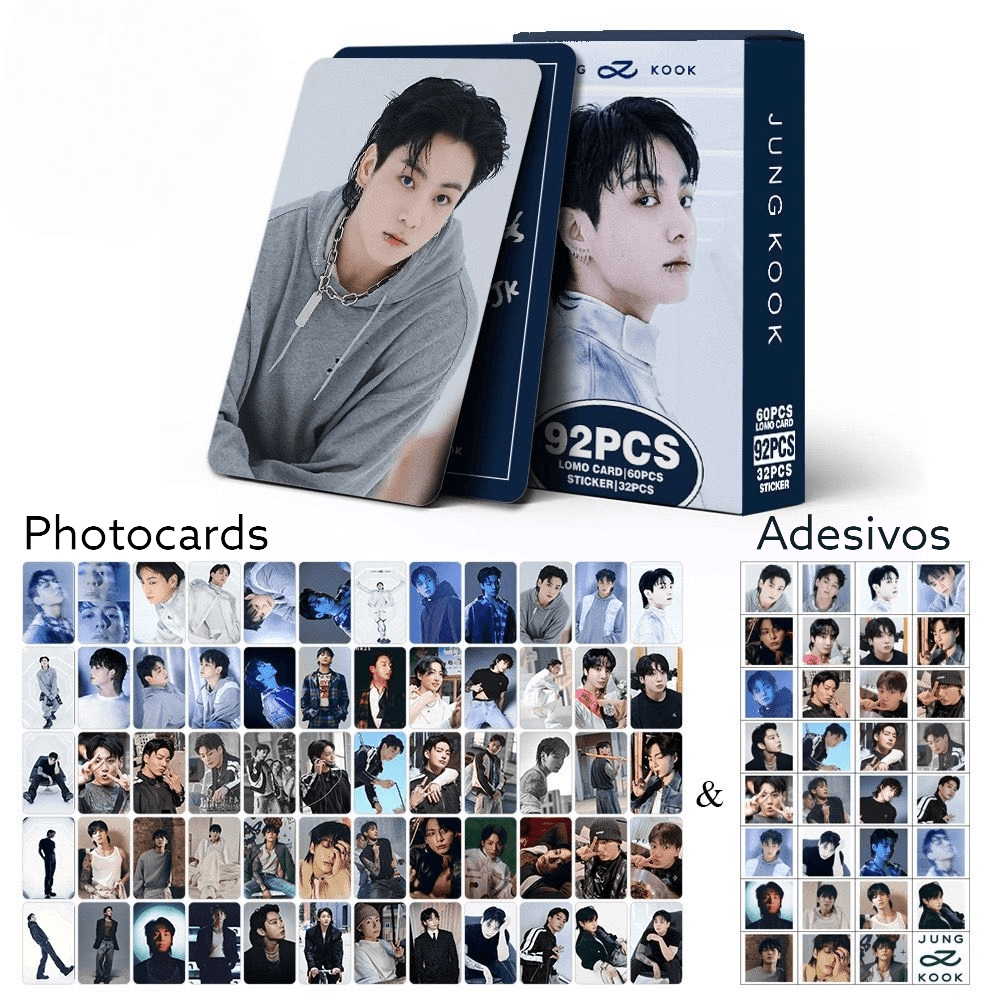 JUNGKOOK PHOTOCARTES DORÉES 92 PIÈCES (60 PHOTOCARTES + 32 AUTOCOLLANTS)