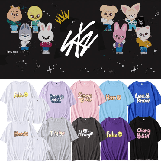 T-SHIRTS STRAY KIDS SKZOO 100 % COTON (tous les membres)