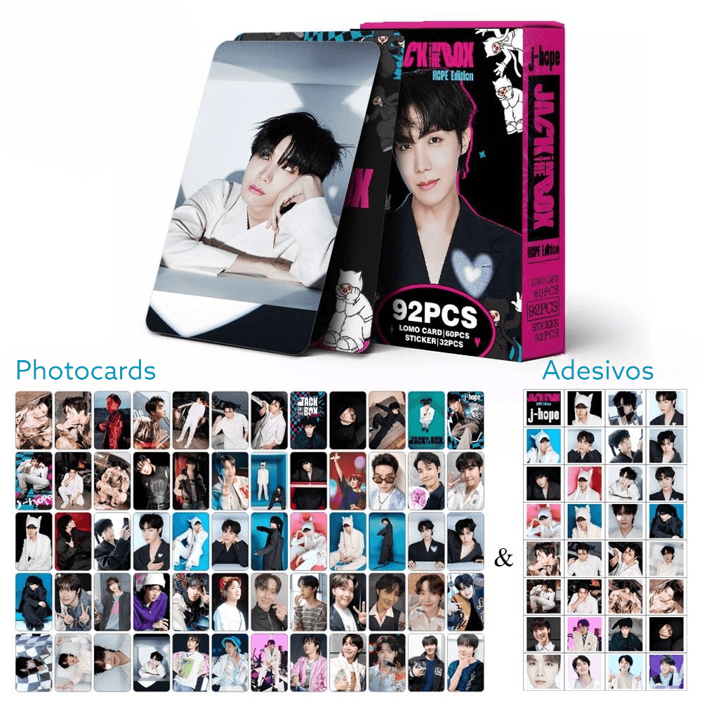 PHOTOCARTES J-HOPE JACK IN THE BOX 92 PCS (60 PHOTOCARTES + 32 AUTOCOLLANTS)