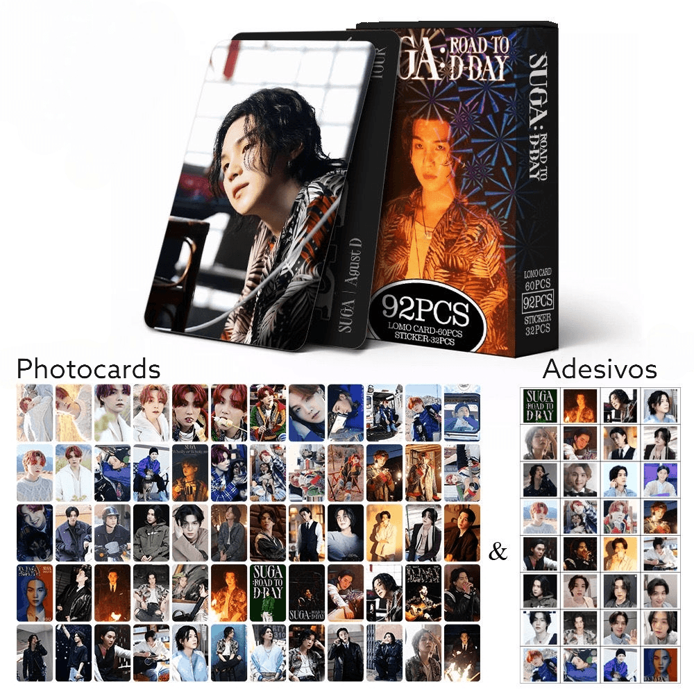 PHOTOCARTES SUGA : ROAD TO D'DAY 92 PCS (60 PHOTOCARTES + 32 STICKERS)