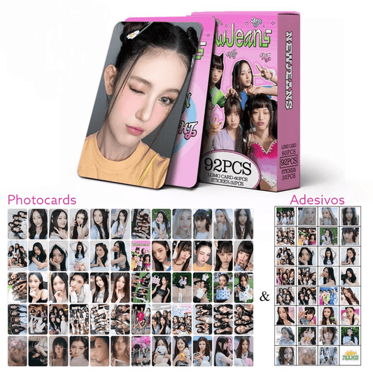 KIT 92 PCS (60 CARTES PHOTO + 32 AUTOCOLLANTS) NEWJEANS GET UP