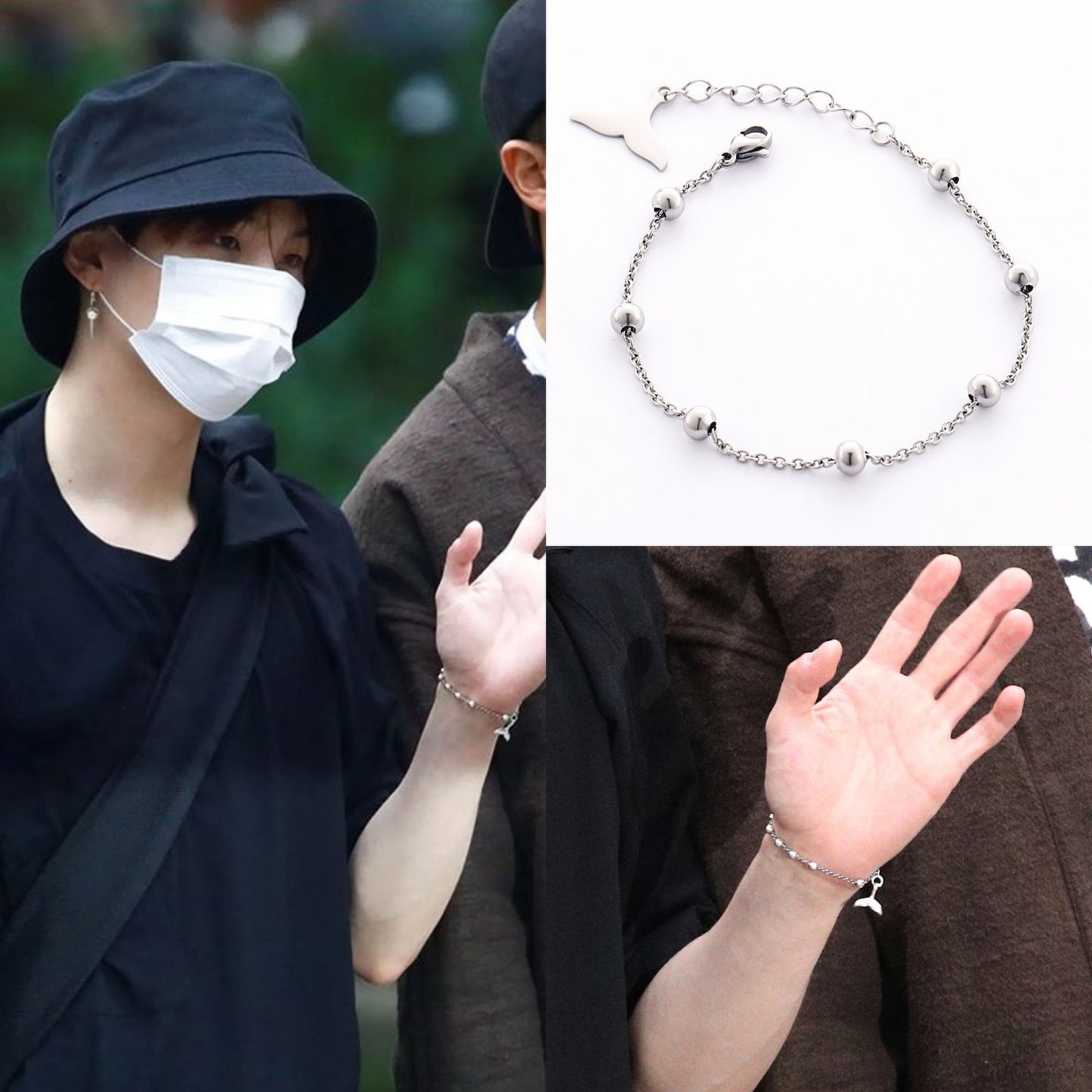 BRACELET SUGA BTS WHALIEN 52 ACIER INOXYDABLE
