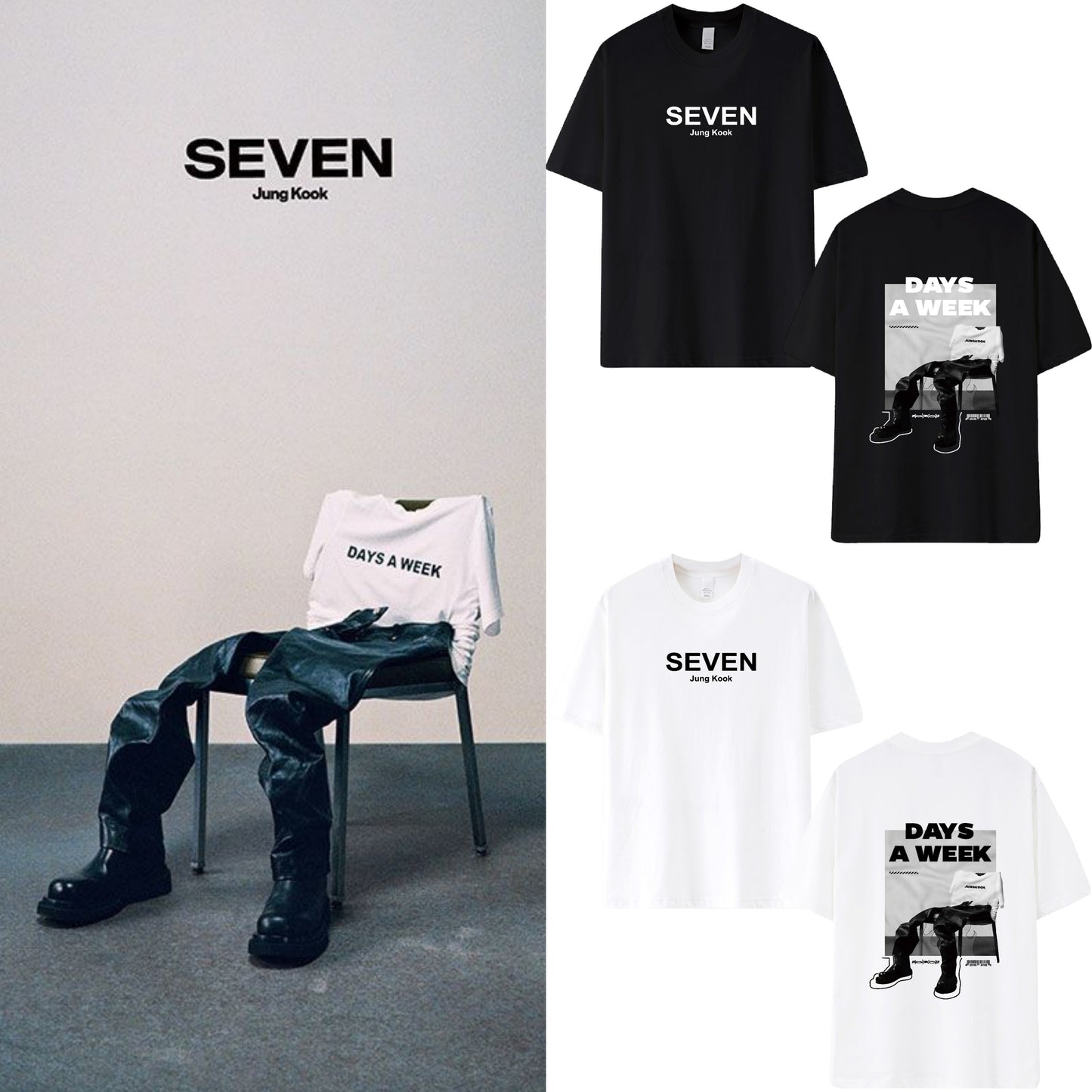 T-SHIRT SEVEN JUNGKOOK 100% COTON