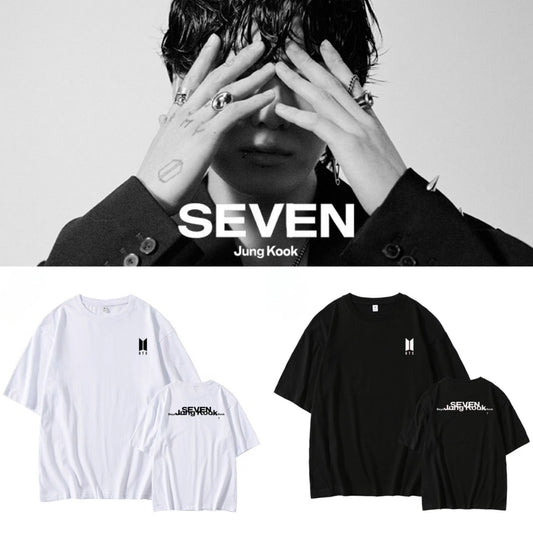 T-SHIRT BTS JUNGKOOK SEVEN 100% COTON (noir et blanc)