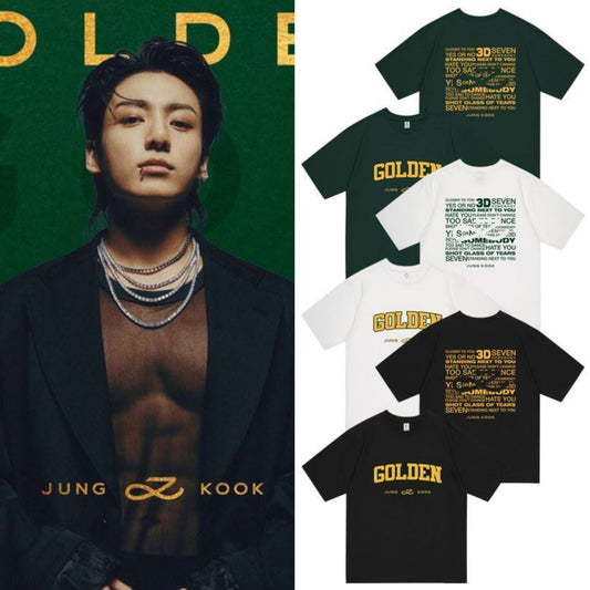 T-SHIRT DORÉ JUNGKOOK 100% COTON (différentes couleurs)