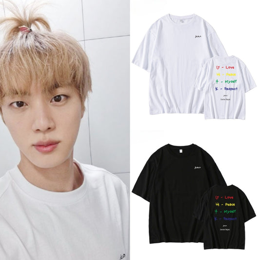 T-SHIRT JIN 100% COTON (blanc et noir)