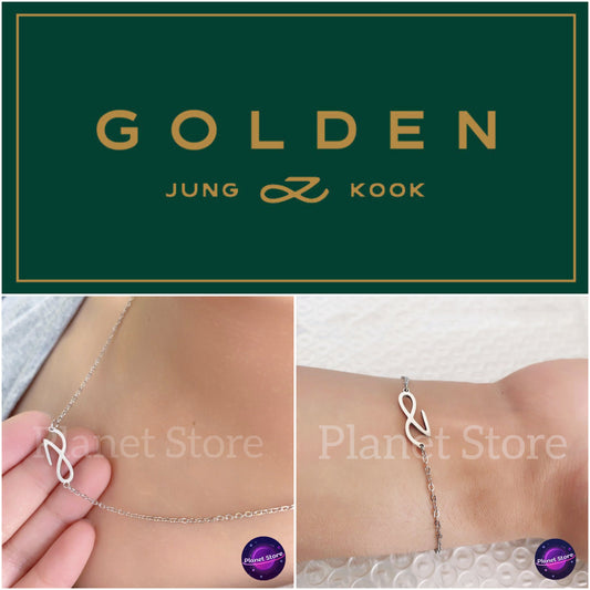 COLLIER / BRACELET JUNGKOOK EN ACIER INOXYDABLE DORÉ