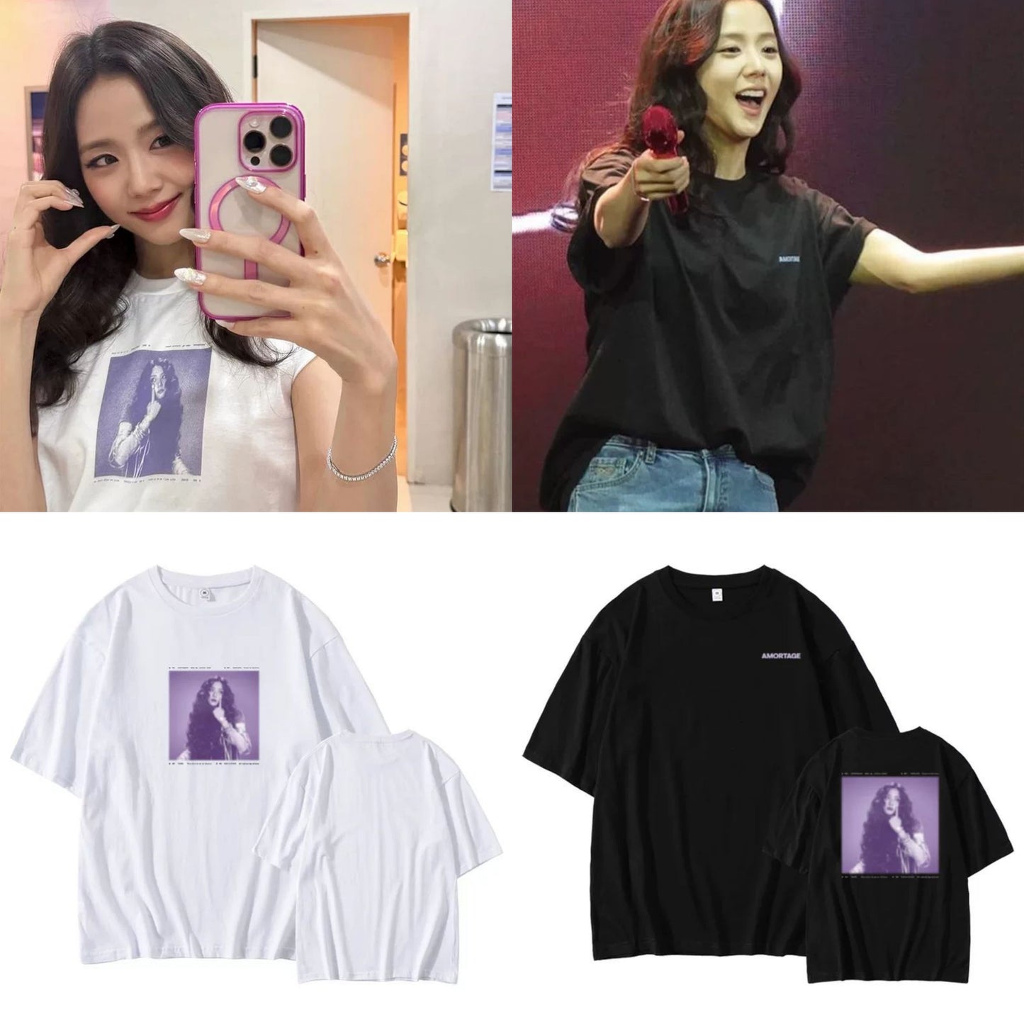T-SHIRTS JISOO (BLACKPINK) AMORAGE 100% COTON